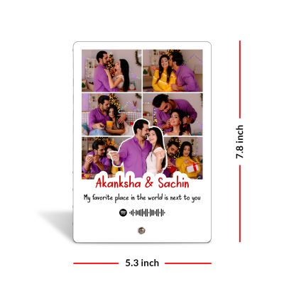 Personalized Spotify Photo Plaque with Scannable Code & Steel Removable Stand Gift For Anniversary Birthday Valentines Day Unique Gift For Couples